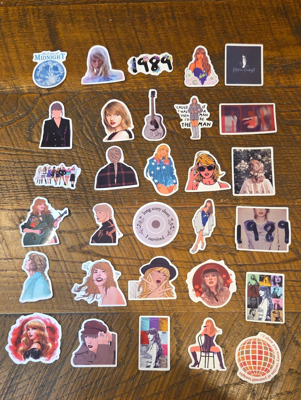 Taylor Swift Assorted Color Stickers - 30 Pack